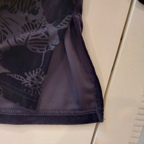 Vtg 90s Velvet Burnout Cropped Cardigan Large Goth Romance Moody Whimsygoth - Picture 9 of 10